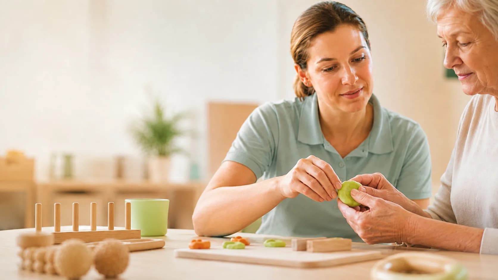Ergotherapeutin mit Klientin in der Praxis für Ergotherapie Tanja But in Recklinghausen